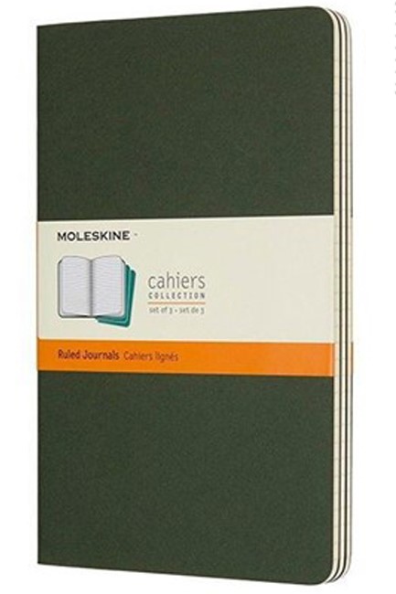 ΣΗΜΕΙΩΜΑΤΑΡΙΟ 13*21 LARGE MOLESKINE ΡΙΓΕ CΑΗΙΕR ΣΕΤ 3ΤΕΜ.MYRTLE GREEN