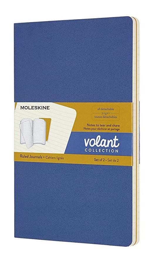 ΣΗΜΕΙΩΜΑΤΑΡΙΟ MOLESKINE VOLANT FORGET BLUE-AMBER YELLOW 13*21 LARGE ΡΙΓΕ (2 TEMAXIA)