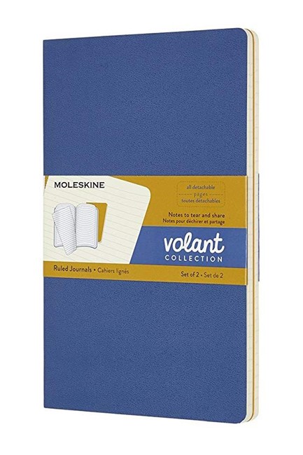ΣΗΜΕΙΩΜΑΤΑΡΙΟ MOLESKINE VOLANT FORGET BLUE-AMBER YELLOW 13*21 LARGE ΡΙΓΕ (2 TEMAXIA)