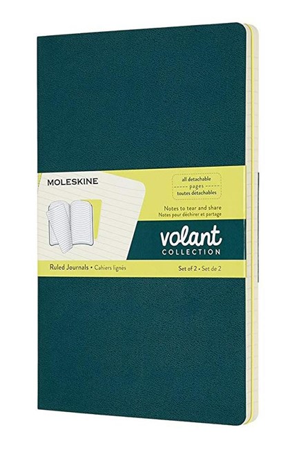 ΣΗΜΕΙΩΜΑΤΑΡΙΟ MOLESKINE VOLANT PINE GREEN-LEMON YELLOW 13*21 LARGE ΡΙΓΕ (2 TEMAXIA)