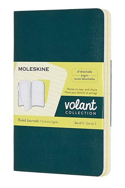 ΣΗΜΕΙΩΜΑΤΑΡΙΟ MOLESKINE VOLANT PINE GREEN-LEMON YELLOW 09*14 POCKET ΡΙΓΕ (2 TEMAXIA)