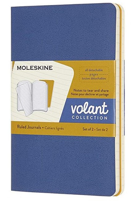 ΣΗΜΕΙΩΜΑΤΑΡΙΟ MOLESKINE VOLANT FORGET BLUE-AMBER YELLOW 09*14 POCKET ΡΙΓΕ (2 TEMAXIA)