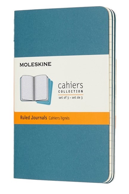 ΣΗΜΕΙΩΜΑΤΑΡΙΟ 13*21 LARGE MOLESKINE ΡΙΓΕ CAHIER ΣΕΤ 3ΤΕΜ.BRISK BLUE