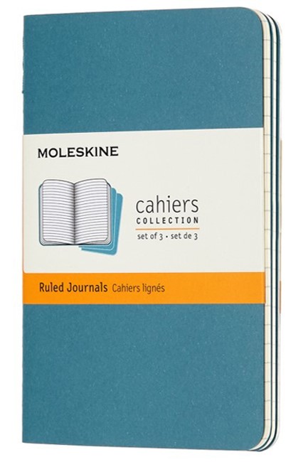 ΣΗΜΕΙΩΜΑΤΑΡΙΟ 09*14 POCKET MOLESKINE ΡΙΓΕ CAHIER ΣΕΤ 3ΤΕΜ.BRISK BLUE
