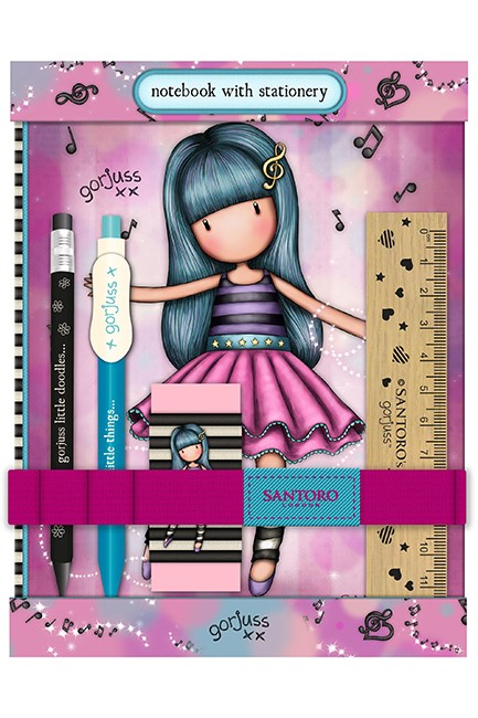 ΣΗΜΕΙΩΜΑΤΑΡΙΟ 14*20CM.ΡΙΓΕ ΗΑRD+ΣΕΤ ΓΡΑΦΗΣ GORJUSS MELODIES 602GJ13 DANCING AMONG THE STARS