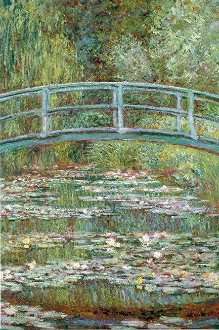 ΣΗΜΕΙΩΜΑΤΑΡΙΟ FLAME TREE FOILED MONET-BRIDGE OVER A POND OF WATERLILIES 14,8*21cm.88Φ.ΡΙΓΕ