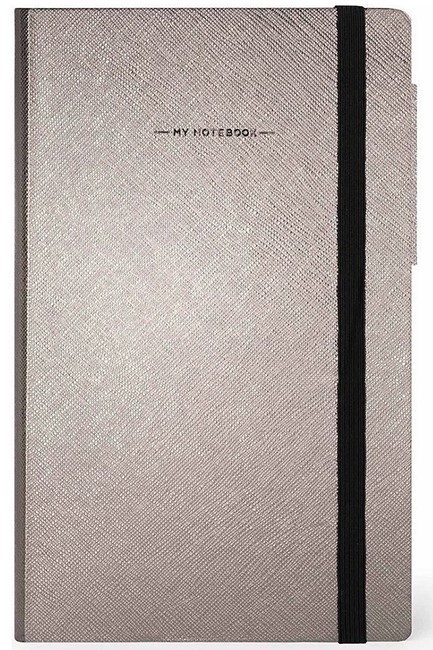 ΣΗΜΕΙΩΜΑΤΑΡΙΟ 13*21εκ.ΡΙΓΕ LEGAMI ΜΕ ΛΑΣΤΙΧΟ MY NOTEBOOK MYNOT0223 GREY DIAMOND