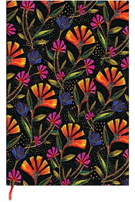 ΣΗΜΕΙΩΜΑΤΑΡΙΟ 13*18cm.MIDI ΡΙΓΕ ΜΕ ΛΑΣΤΙΧΟ PB FLEXIS WILD FLOWERS