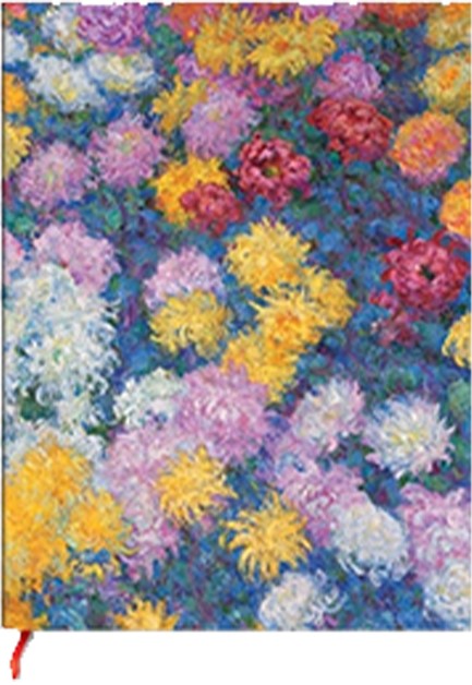 ΣΗΜΕΙΩΜΑΤΑΡΙΟ 13*18cm.MIDI ΡΙΓΕ ΜΕ ΛΑΣΤΙΧΟ PB MONET CHRYSANTHEMUMS