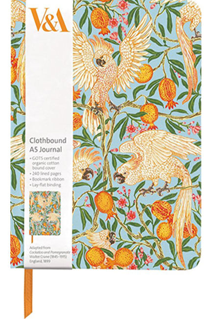 ΣΗΜΕΙΩΜΑΤΑΡΙΟ MUSEUMS & GALLERIES 15,4*21,7cm.ΡΙΓΕ HARD WALTER CRANE-COCKATOO AND POMEGRANATE