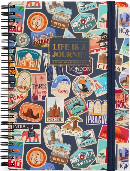 ΤΕΤΡΑΔΙΟ ΣΠΙΡΑΛ FANCY 21*29CM.ΡΙΓΕ LEGAMI ΜΕ ΛΑΣΤΙΧΟ MAX A4NOTS0059 TRAVEL STICKERS
