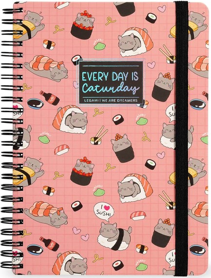 ΤΕΤΡΑΔΙΟ ΣΠΙΡΑΛ FANCY 21*29CM.ΡΙΓΕ LEGAMI ΜΕ ΛΑΣΤΙΧΟ MAX A4NOTS0063 SUSHI CAT
