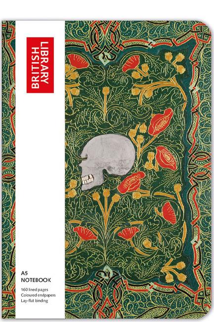 ΣΗΜΕΙΩΜΑΤΑΡΙΟ MUSEUMS & GALLERIES 15*21cm.ΡΙΓΕ SKULL & FLOWERS