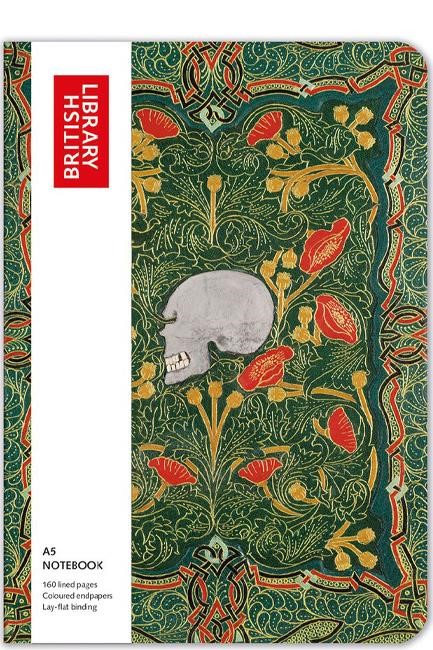 ΣΗΜΕΙΩΜΑΤΑΡΙΟ MUSEUMS & GALLERIES 15*21cm.ΡΙΓΕ SKULL & FLOWERS