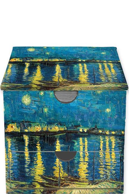 ΚΥΒΟΣ ΣΗΜΕΙΩΣΕΩΝ ΧΑΡΤΙΝΟΣ FLAME TREE ΜΕ ΣΥΡΤΑΡΙ VAN GOGH-STARRY NIGHT