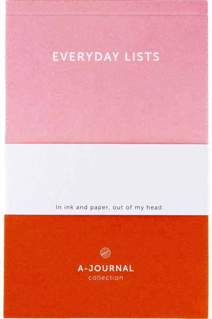 ΜΠΛΟΚ A-JOURNAL EVERYDAY LISTS 11*17cm.ΡΙΓΕ PINK-RED