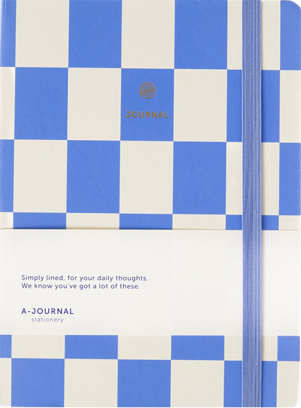 ΣΗΜΕΙΩΜΑΤΑΡΙΟ A-JOURNAL 16*21cm.ΡΙΓΕ CHECKERED LAVENDER ΜΕ ΛΑΣΤΙΧΟ
