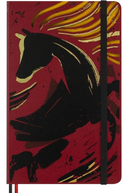 ΣΗΜΕΙΩΜΑΤΑΡΙΟ 13*21 LARGE MOLESKINE ΡΙΓΕ YEAR OF THE HORSE WOODCUT