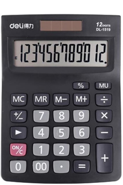 ΑΡΙΘΜΟΜΗΧΑΝΗ ΓΡΑΦΕΙΟΥ DELI 12 ΨΗΦΙΩΝ SMART E1519A ΜΑΥΡΗ