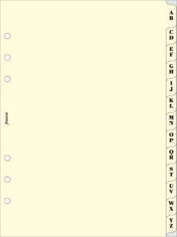 FILOFAX A5 ΔΙΑΧΩΡΙΣΤΙΚΑ Α-Ζ ΕΥΡΕΤΗΡΙΟ  CRΕΑΜ     