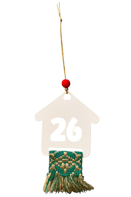 ΓΟΥΡΙ ΜΕΤΑΛΛΙΚΟ HOOPLADOO HOUSE 26 WHITE-GREEN GOLD RIBBON