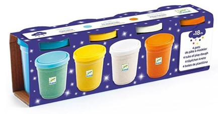 ΣΕΤ DJECO ΤΕΣΣΕΡΑ ΒΑΖΑΚΙΑ ΠΛΑΣΤΟΖΥΜΑΡΑΚΙΑ AIR DRY ΜΕ GLITTER