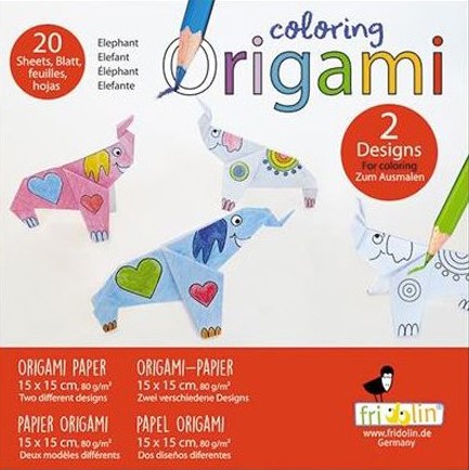 ORIGAMI FRIDOLIN 15*15cm.ΧΡΩΜΑΤΙΖΩ ΕΛΕΦΑΝΤΑΣ