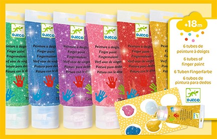 ΖΩΓΡΑΦΙΚΗ DJECO ΔΑΧΤΥΛΟΜΠΟΓΙΕΣ ΜΕ GLITTER ΣΕΤ 6 ΤΕΜ.