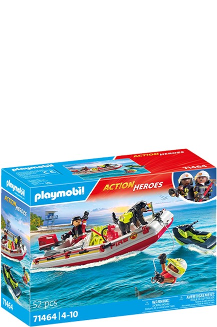 PLAYMOBIL ΠΥΡΟΣΒΕΣΤΙΚΗ-71464 ΦΟΥΣΚΩΤΟ ΣΚΑΦΟΣ ΠΥΡΟΣΒΕΣΤΙΚΗΣ ΜΕ ΘΑΛΑΣΣΙΟ SCOOTER