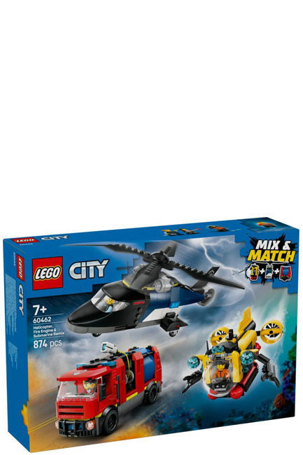 LEGO CITY-60462 HELICOPTER FIRE TRUCK & SUBMARINE REMIX