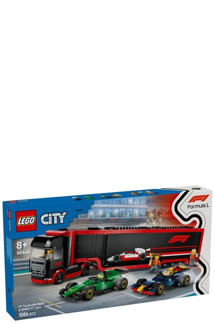 LEGO CITY FORMULA 1-60445 F1 TRUCK WITH RB20 & AMR24 F1 CARS