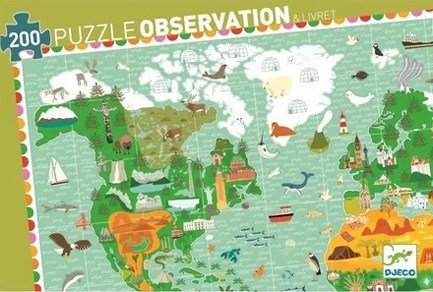 PUZZLE ΑΝΑΚΑΛΥΨΗΣ 200ΤΕΜ.DJECO ΠΑΓΚΟΣΜΙΟΣ ΧΑΡΤΗΣ