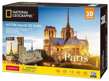 PUZZLE CUBICFUN 3D 128ΤΕΜ.NATIONAL GEOGRAPHIC 28.4*28.4*18 εκ.NOTRE DAME DE PARIS