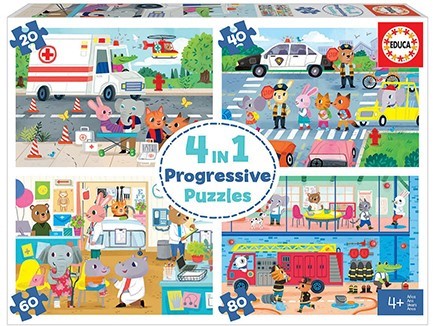 PUZZLE 4*(20-40-60-80)ΤΕΜ.EDUCA PROGRESSIVE 4 ΣΕ 1-ΔΙΑΣΩΣΗ