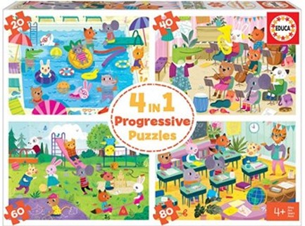 PUZZLE 4*(20-40-60-80)ΤΕΜ.EDUCA PROGRESSIVE 4 ΣΕ 1-ΗΜΕΡΑ ΣΧΟΛΕΙΟΥ