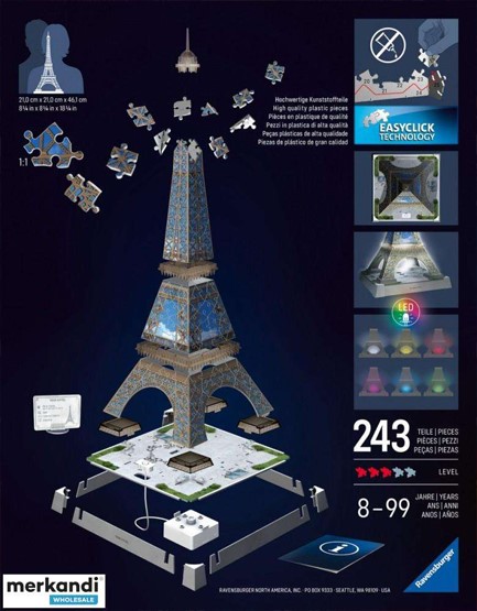 PUZZLE 3D 216ΤΕΜ.NIGHT EDITION ΠΥΡΓΟΣ ΑΙΦΕΛ