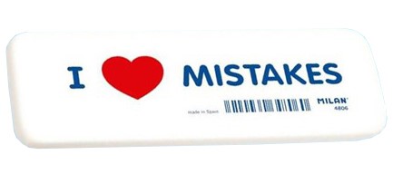 ΓΟΜΑ MILAN 4806 ΛΕΥΚΗ I LOVE MISTAKES CNM4806