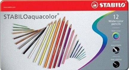 ΞΥΛΟΜΠΟΓΙΕΣ ΑΚΟΥΑΡΕΛΑΣ 12ΤΕΜ.STABILO AQUACOLOR ΣΕ ΜΕΤΑΛΛΙΚΗ ΚΑΣΕΤΙΝΑ