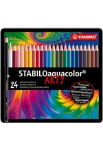 ΞΥΛΟΜΠΟΓΙΕΣ ΑΚΟΥΑΡΕΛΑΣ 24ΤΕΜ.STABILO AQUACOLOR ΣΕ ΜΕΤΑΛΛΙΚΗ ΚΑΣΕΤΙΝΑ 1624-5