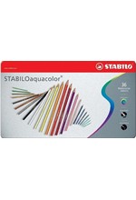 ΞΥΛΟΜΠΟΓΙΕΣ ΑΚΟΥΑΡΕΛΑΣ 36ΤΕΜ.STABILO AQUACOLOR ΣΕ ΜΕΤΑΛΛΙΚΗ ΚΑΣΕΤΙΝΑ