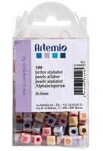 ΧΑΝΤΡΕΣ ABC 6*6mm.ARTEMIO ΣΕΤ 300 ΤΕΜΑΧΙΩΝ ΑΣΠΡΟ ΦΟΝΤΟ