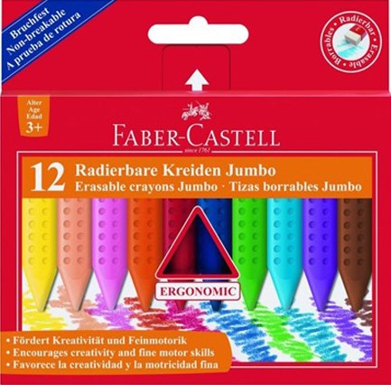 ΚΗΡΟΜΠΟΓΙΕΣ 12ΤΕΜ.FABER JUMBO GRIP ΚΟΚΚΙΝΗ ΣΕΙΡΑ ERASABLE 122540