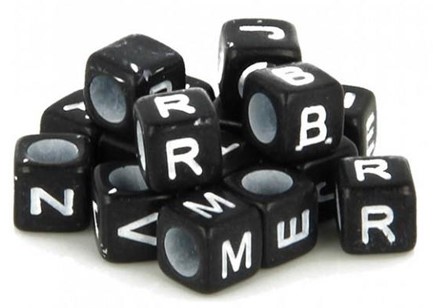 ΧΑΝΤΡΕΣ ABC 6*6MM ARTEMIO ΣΕΤ 300ΤΕΜ.ΜΑΥΡΟ ΦΟΝΤΟ-ΛΕΥΚΑ ΓΡΑΜΜΑΤΑ