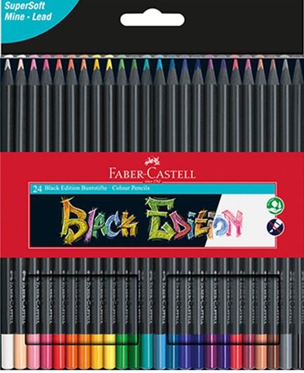 ΞΥΛΟΜΠΟΓΙΕΣ 24ΤΕΜ.FABER SUPER SOFT BLACK EDITION 116424
