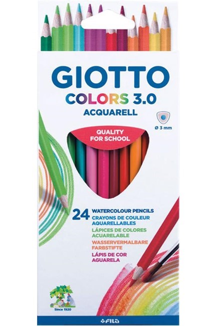 ΞΥΛΟΜΠΟΓΙΕΣ ΑΚΟΥΑΡΕΛΑΣ 24ΤΕΜ.GIOTTO COLORS 3.0