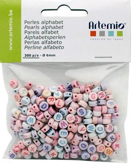 ΧΑΝΤΡΕΣ ABC 6*6MM.ARTEMIO ΣΕΤ 300ΤΕΜ.ΑΣΠΡΟ ΦΟΝΤΟ ΣΤΡΟΓΓΥΛΕΣ