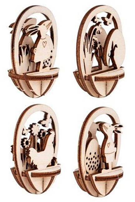 ΚΑΤΑΣΚΕΥΗ ΠΑΣΧΑ ΞΥΛΙΝΗ 3D ΓΙΑ ΑΥΓΑ 4*6cm.RAYHER (4 ΣΧΕΔΙΑ)