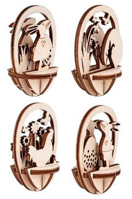 ΚΑΤΑΣΚΕΥΗ ΠΑΣΧΑ ΞΥΛΙΝΗ 3D ΓΙΑ ΑΥΓΑ 4*6cm.RAYHER (4 ΣΧΕΔΙΑ)