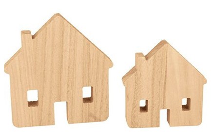ΣΠΙΤΙ ΞΥΛΙΝΟ ΣΕΤ 2ΤΕΜ.(12,5*13+9,5*10cm.)