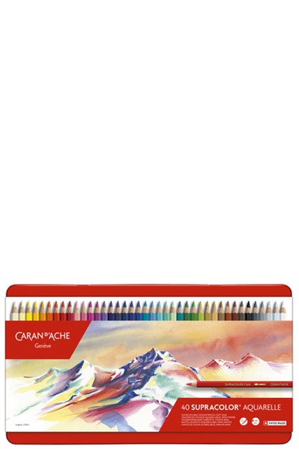 ΞΥΛΟΜΠΟΓΙΕΣ ΑΚΟΥΑΡΕΛΑΣ 40ΤΕΜ.CARAN D'ACHE CLASSIC SUPRACOLOR ΜΕΤΑΛΛΙΚΗ ΚΑΣΕΤΙΝΑ 3888.340